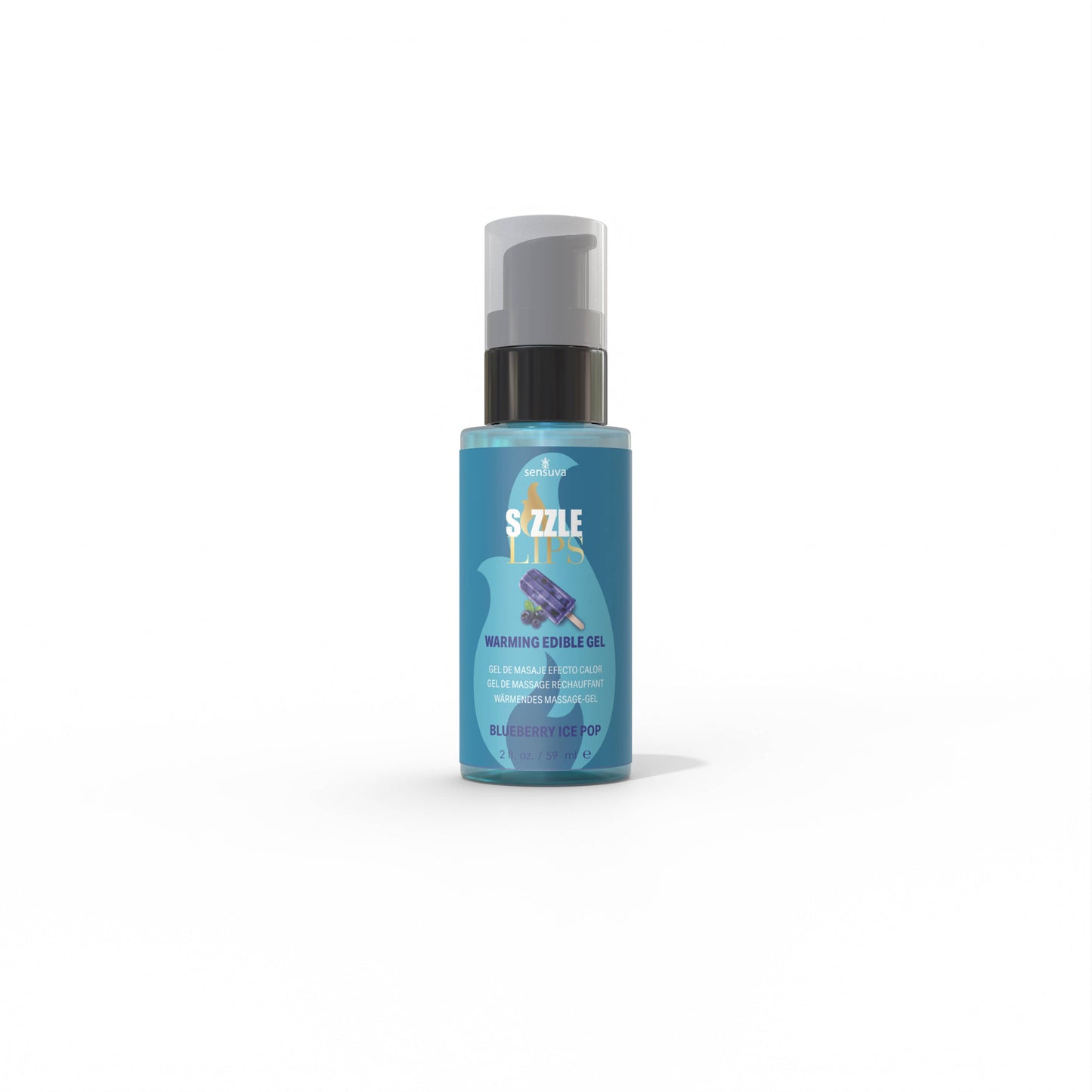 Sizzle Lips Blueberry Ice Pop Warming Gel 2 fl.oz. Bottle