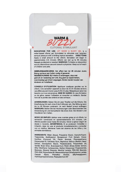 JO Warm & Buzzy Water Based Warming Clitoral Stimulant Cream