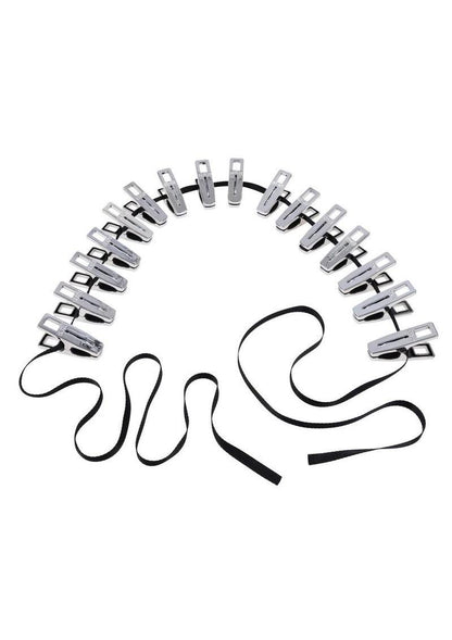 Edge Body Zipper Clothes Pins - Black/Silver
