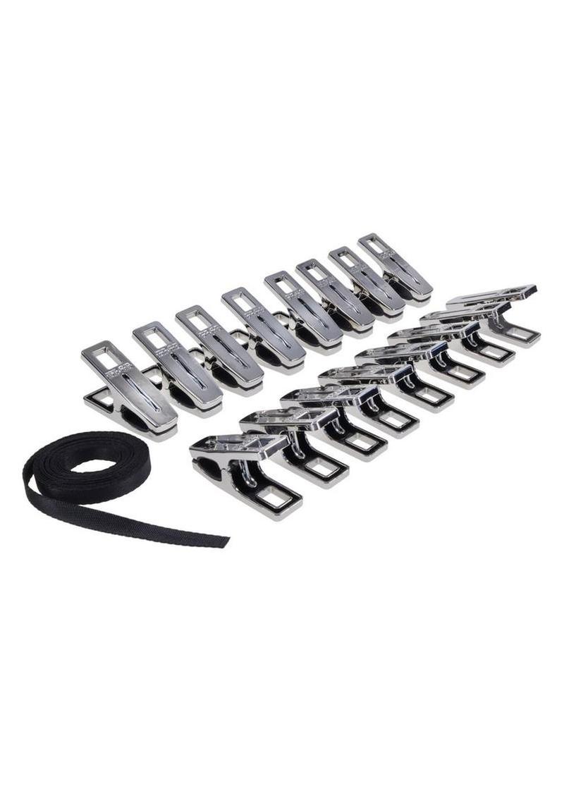 Edge Body Zipper Clothes Pins - Black/Silver