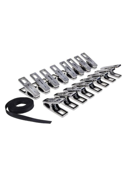 Edge Body Zipper Clothes Pins - Black/Silver